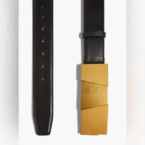 KHAITE | Accessories | Khaite Axel Small Belt 85 Gold Black  display picture 1